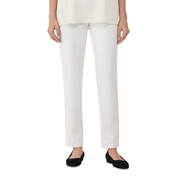 NWT Eileen Fisher Washable Flex Ponte Pant Slim Fit Ankle Length in Ivory Sz. 3X - Picture 1 of 5